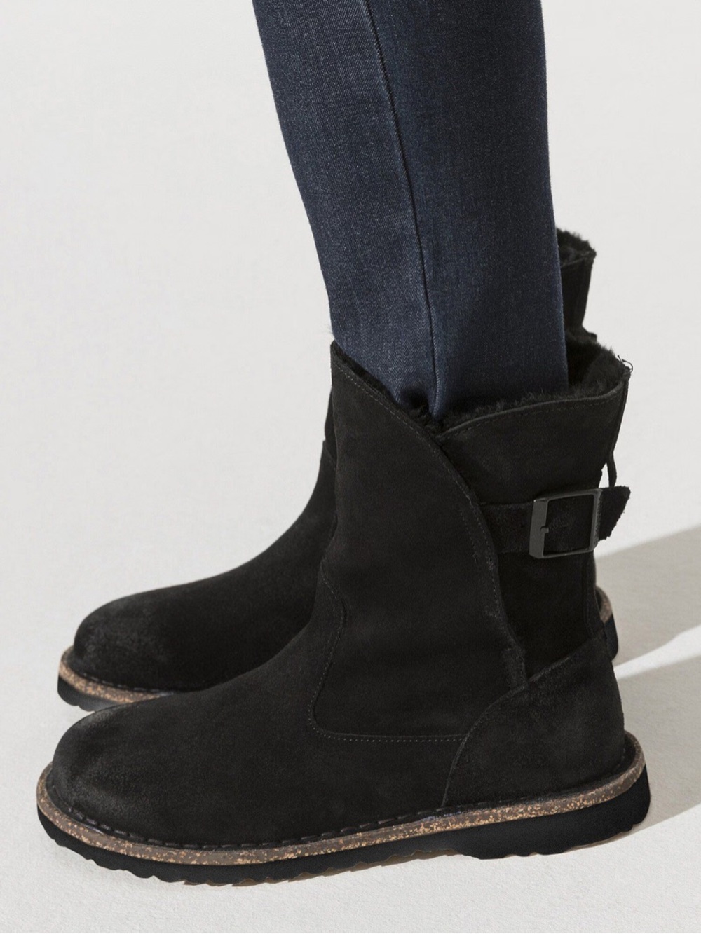 Birkenstock Uppsala Shearling Boots in Black-on-Black